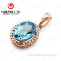 Natural Topaz Gemstone Gold Women Necklace Jewelry